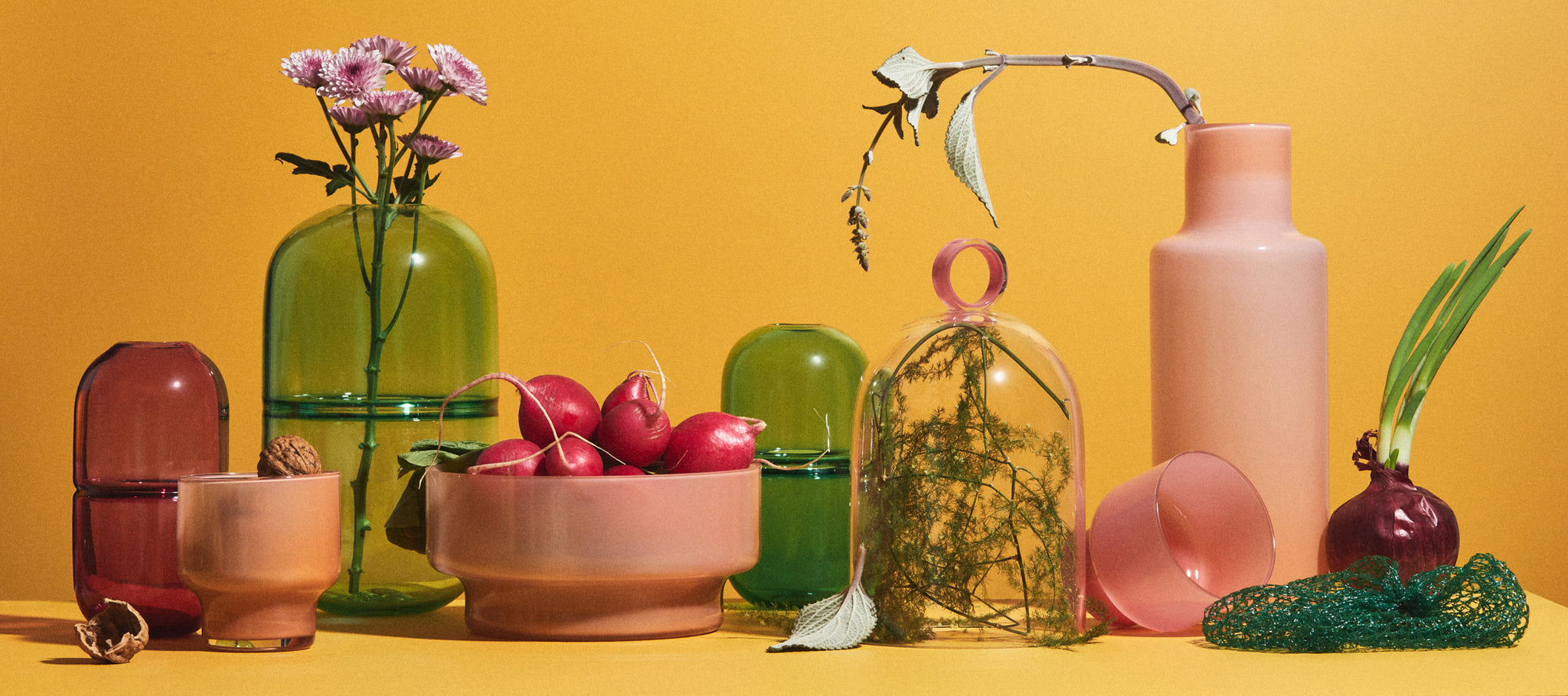 Yeend Studio Vases and Glassware are colourful and fun.